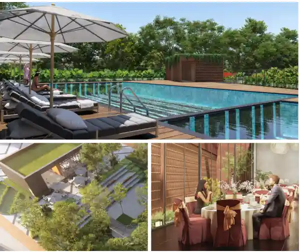 Assetz Miru and Miyo Apartment Swimming Pool View by Assetz Property Group located at Yelahanka, next to SH 9, Bangalore Karnataka